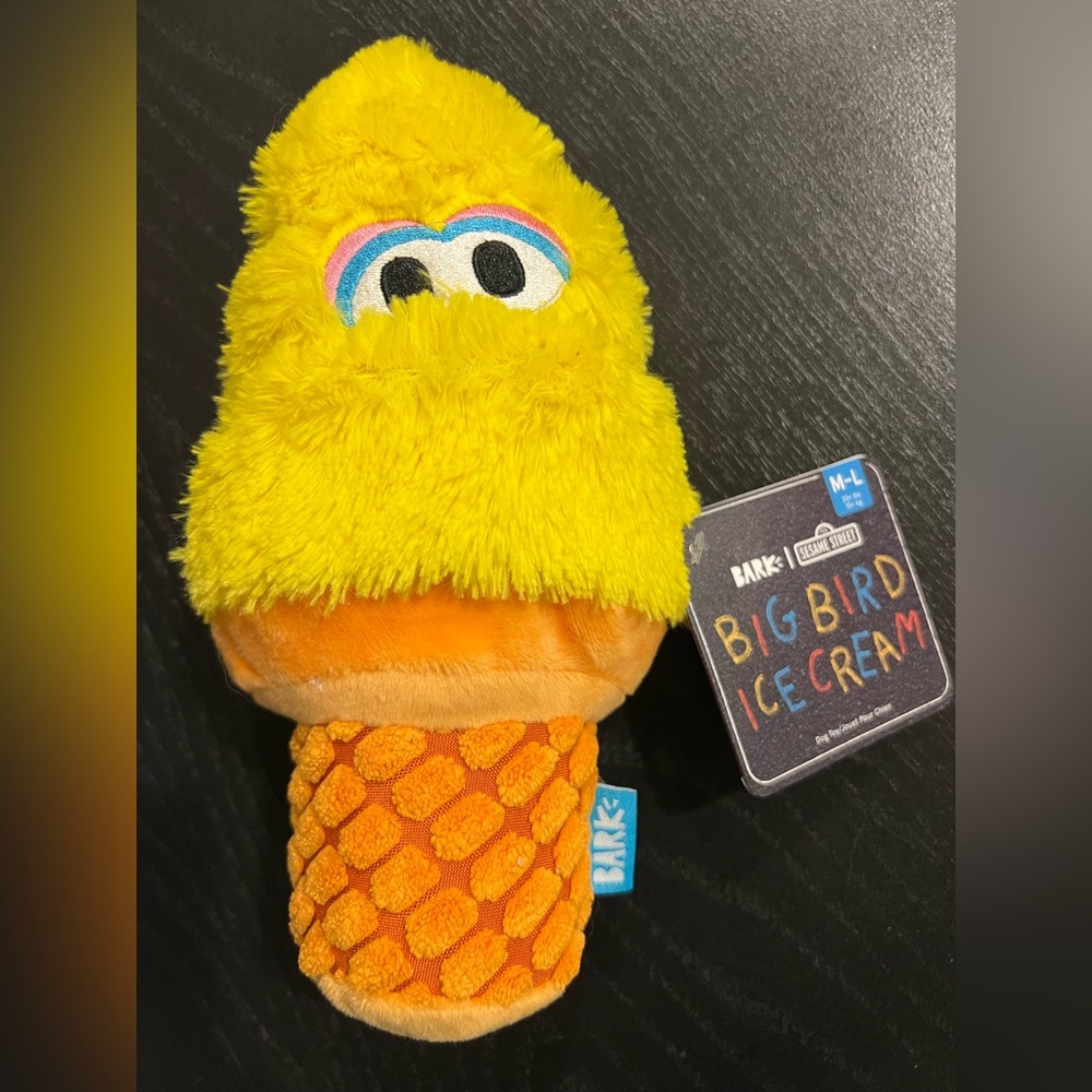Big Bird Dog Toy Bark Box Yellow and Orange NWT